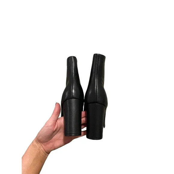 👢✨ Marc Fisher Black Leather Ulani Pointed Toe Stiletto Ankle Boots 10 ✨👢 - Picture 2 of 4